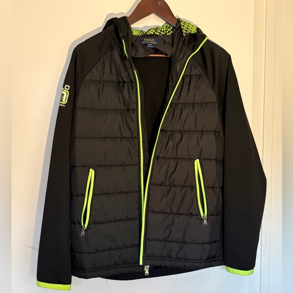 Polo by Ralph Lauren Black Jacket / Neon Green Accents, Youth XL (18-20)